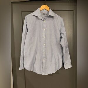 NWOT Michael Kors Blue Striped Button Down Slim Fit Shirt 15.5 Medium